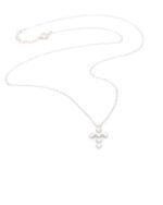 Ασημένιο Γυναικείο Κολιέ, Με Σταυρό Με Λευκά Ζιργκόν κωδ.109701