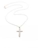 Ασημένιο Γυναικείο Κολιέ, Με Σταυρό Με Λευκά Ζιργκόν κωδ.109707 - Image 4