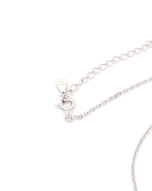 Ασημένιο Γυναικείo Κολιέ, Με Φύλλα Με Λευκά Ζιργκόν κωδ.109709 - Image 3