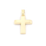 Xρυσός Ανδρικός Σταυρός Κ14 Διπλής Όψης Με Αναπαράσταση Βάφτισης, κωδ.109720