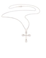 Λευκόχρυσο Γυναικείο Κολιέ Κ18, Με Σταυρό Και Διαμάντια κωδ.109749 - Image 4