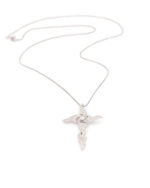 Λευκόχρυσο Γυναικείο Κολιέ Κ18, Με Σταυρό Με Διαμάντια κωδ.109759 - Image 4