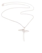 Λευκόχρυσο Γυναικείο Κολιέ Κ18, Με Σταυρό Με Διαμάντια κωδ.109760