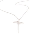 Λευκόχρυσο Γυναικείο Κολιέ Κ18, Με Σταυρό Με Διαμάντια κωδ.109760 - Image 2