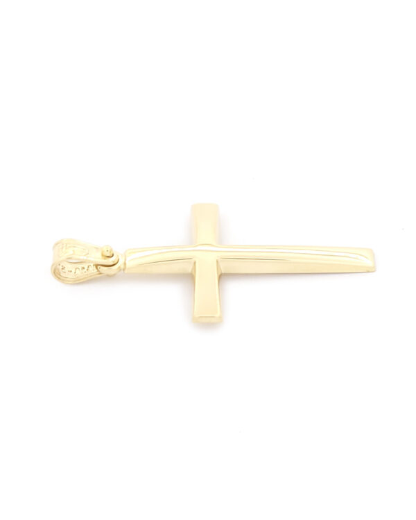 Ανδρικός Χρυσός Σταυρός Κ14, Λουστρέ κωδ.109766 - Image 2