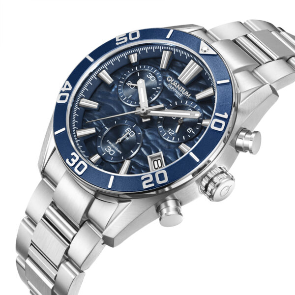 Ανδρικό ρολόι QUANTUM Powertech 1199 Sapphire Chrono Bracelet Blue PWG1199.390 - Image 2