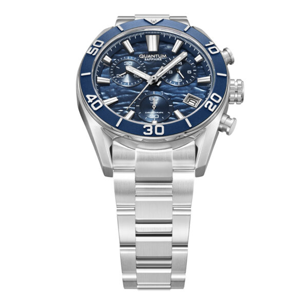 Ανδρικό ρολόι QUANTUM Powertech 1199 Sapphire Chrono Bracelet Blue PWG1199.390 - Image 4