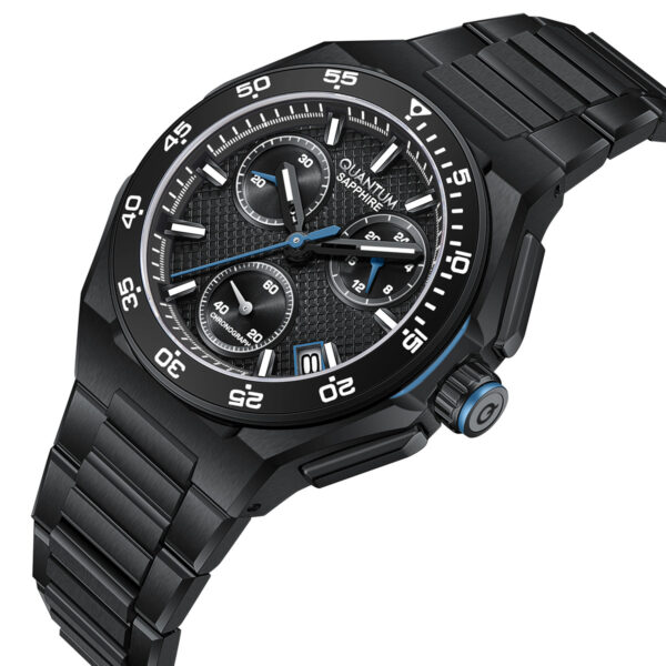 Ανδρικό ρολόι QUANTUM POWERTECH 1283 Sapphira Chrono Black Bracelet PWG1283.650 - Image 2
