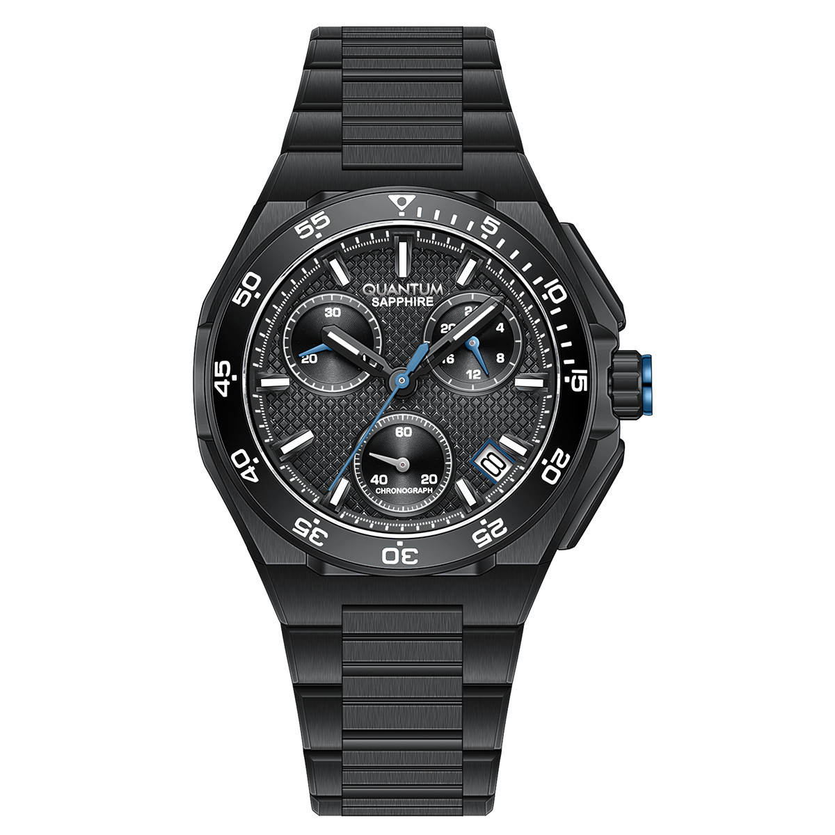 pwg1283.650 Ανδρικό ρολόι QUANTUM POWERTECH 1283 Sapphira Chrono Black Bracelet PWG1283.650 - Image 1