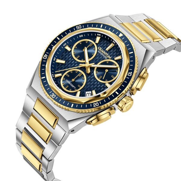 Ανδρικό Ρολόι QUANTUM Powertech 1237 Two Tone Bracelet Sapphire Chrono PWG1237.290 - Image 2