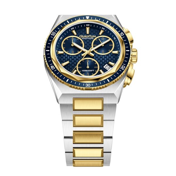 Ανδρικό Ρολόι QUANTUM Powertech 1237 Two Tone Bracelet Sapphire Chrono PWG1237.290 - Image 5