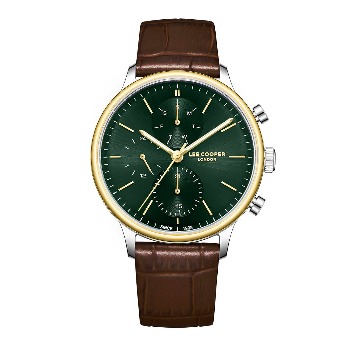 lc08333274 Ανδρικό Ρολόι Lee Cooper Green Brown Strap LC08333.274 - Image 1