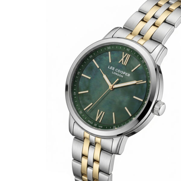 Γυναικείο Ρολόι Lee Cooper Green Mother Of Pearl Two Tone Stainless Steel Bracelet LC08371.270 - Image 2