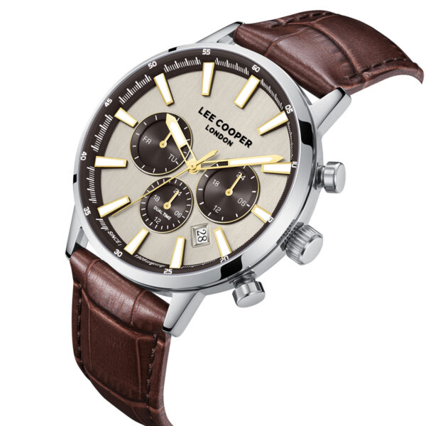 Ανδρικό Ρολόι Lee Cooper Beige Brown Strap LC08401.362 - Image 2