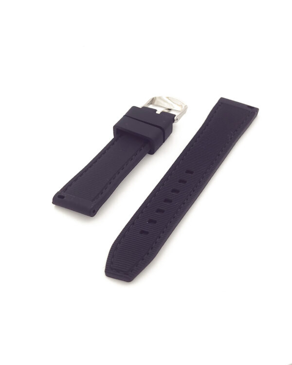 Λουρί Καουτσούκ Διπλής Όψης Μαύρο Dwatch,No24 με Ασημί Τοκά κωδ.0232DC0101N24 - Image 2