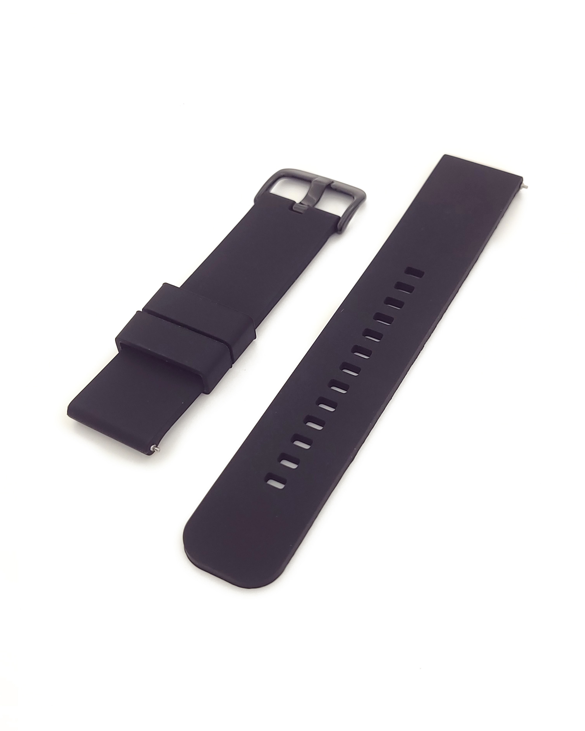 026601 Λουρί Καουτσούκ Μαύρο Dwatch,No20 με Μαύρο Τοκά και Quick Release κωδ.026601N20 - Image 1