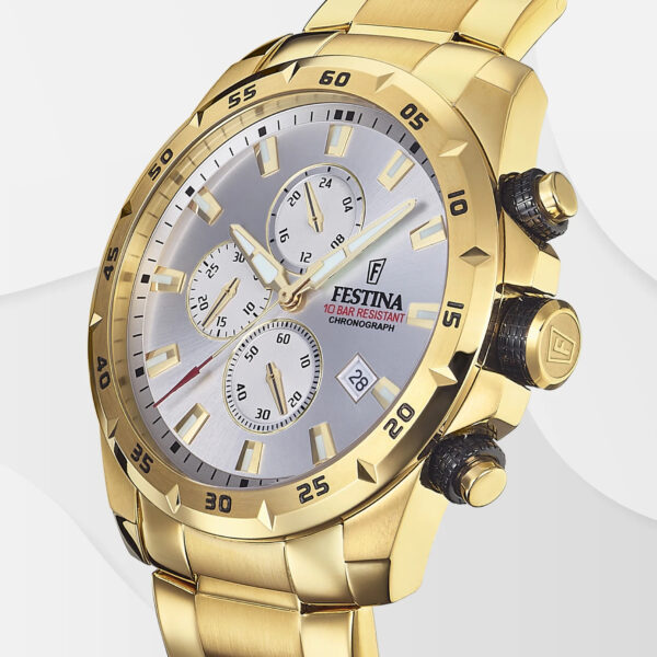 Ρολόι Festina Chronograph, Gold Stainless Steel Bracelet κωδ.F20541/1 - Image 2