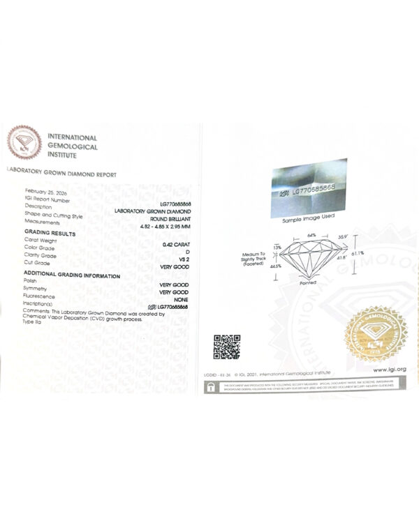 Λευκόχρυσο Γυναικείο Κολιέ Κ18, Με Μονόπετρο Διαμάντι Εργαστηρίου κωδ.110034 - Image 4