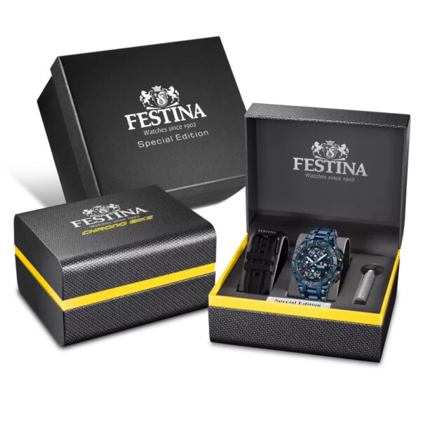 Ρολόι Festina Chrono Bike Special Edition 20atm Sapphire Blue Stainless Steel Bracelet + Strap F20757/1 - Image 5