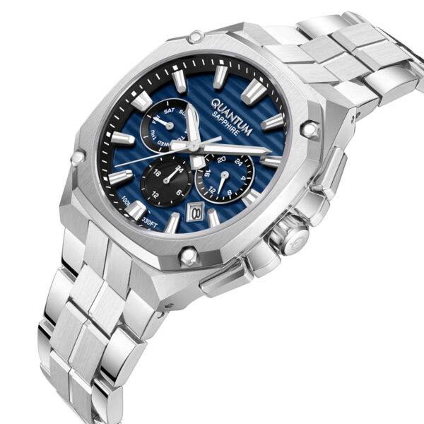 Ανδρικό ρολόι QUANTUM ADRENALINE 1253 Sapphire Crystal Blue Stainless Steel Bracelet ADG1253.390 - Image 3