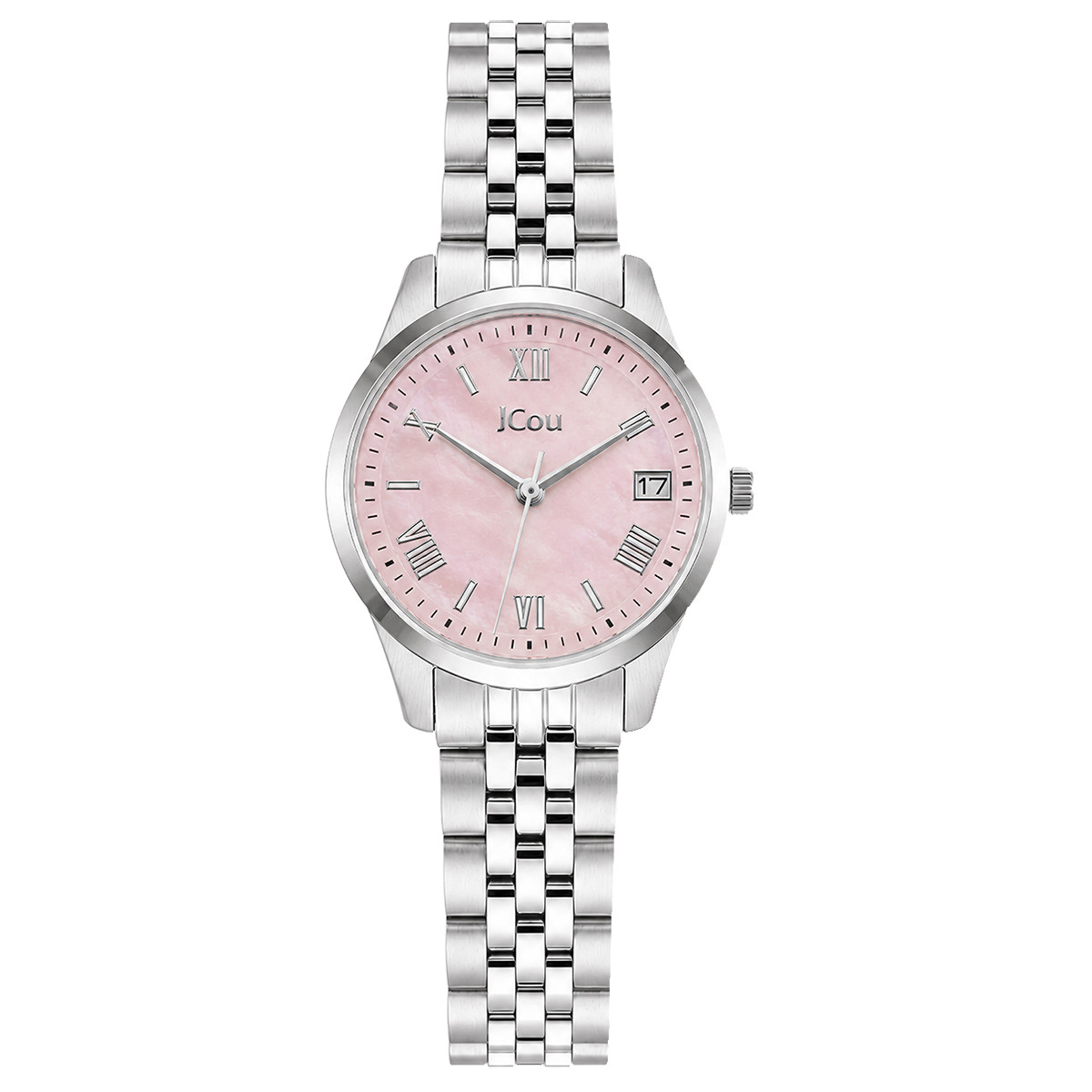 ju19090-4 JCOU Lucienne Pink Mother Of Pearl Stainless Steel Bracelet JU19090-4 - Image 1