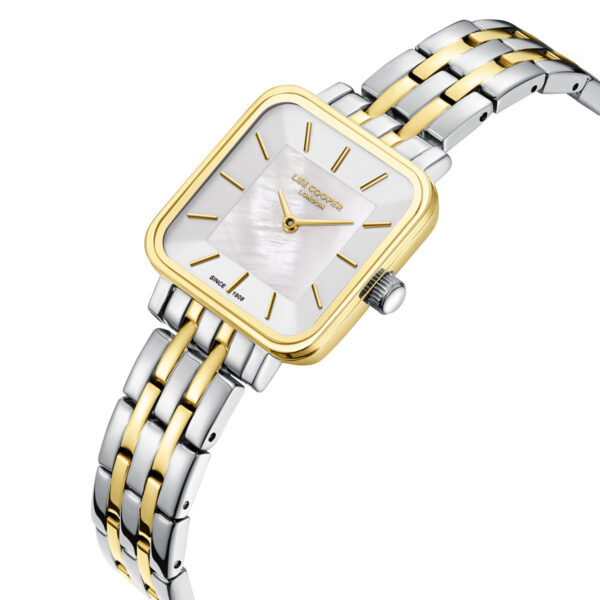 Γυναικείο Ρολόι Lee Cooper Square Mother Of Pearl Two Tone Stainless Steel Bracelet LC08380.230 - Image 2