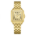 Γυναικείο Ρολόι Lee Cooper Square Gold Stainless Steel Bracelet LC08398.110